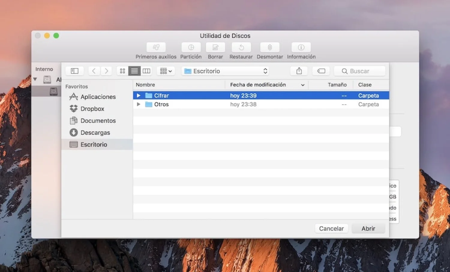 Cifrar archivos y carpetas con contraseña en macOS