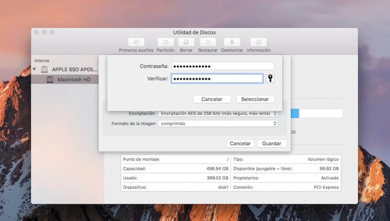 Cifrar archivos y carpetas con contraseña en macOS